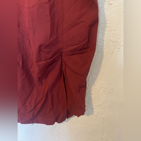 Free People Monroe Mini Dress Wine Red Color With Slit - Picture 5 of 10